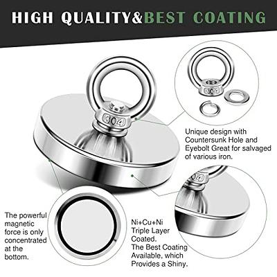 Neodymium Cup Magnets EyeBolt Pulling Power 8 Count