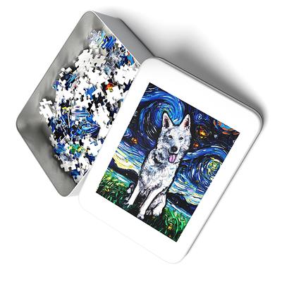 Puzzle Black German Shepherd Starry Night Dog 252 or 500 Piece