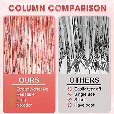  4 Pack 3.2Ft x 8.2Ft Red Fringe Curtain Backdrop, Sparkle  Metallic Tinsel Foil Fringe Streamers Background for Photo Booth Birthday  Wedding Baby Shower Halloween Christmas Party Decorations : Home & Kitchen