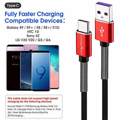 Type C Charger Fast Charging Cord with USB Wall Charger Block for Samsung  Galaxy S9/S9 Plus/S10/S10e/S10 Plus/S8/S8 Plus/Note 20/Note 10/Note 9/Note