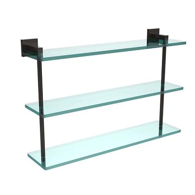 Allied Brass 22 in. L x 18 in. H x 5 in. W 3-Tier Clear Glass