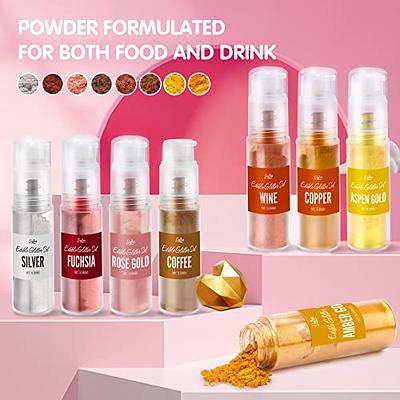 Edible glitter, Spray Luster dust set, powder pump, Rose Gold, Silver and  Gold, Metallic Dust Spray Pump dispenser 5 gr NET each, for cake  decoration