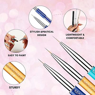 Makartt 3Pcs Nail Art Brushes, Thin Liner Brush Detail Design Pen Set