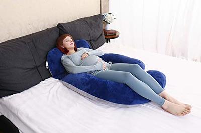 57 Inches Pregnancy Pillow, U Shaped Maternity Full Body Pillow for Women  With Hip, Leg, Back Pain, Washable Jersey Cover Included 