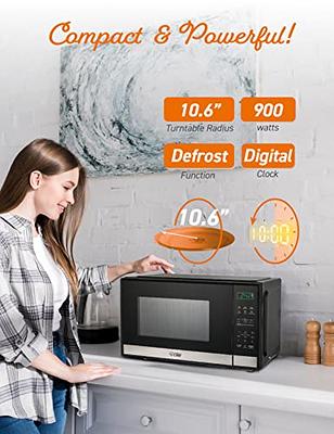 BLACK+DECKER Digital Microwave Oven with Turntable Push-Button Door, Child  Safety Lock, Stainless Steel, 0.9 Cu Ft