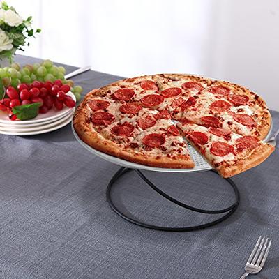 Tabletop Black Metal Pizza Pan Riser Stands, Food Platter Tray