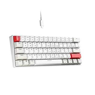 Ractous RTK63 60% Mechanical Gaming Keyboard True RGB Backlit Type-C Wired  ABS doubleshot keycap 63Keys Portable Mini Ultra-Compact Keyboard with Full  Key Programmable-White (Red Switch) : Buy Online at Best Price in