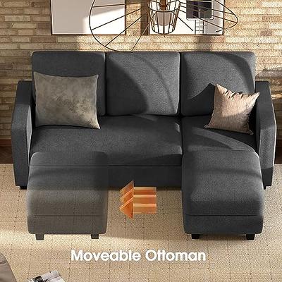 Two Seater Modular Sectional Sofa Linen Fabric Sofa Couch with Ottoman, Seat  Cushion and Back Cushion Removable and Washable - Yahoo Shopping