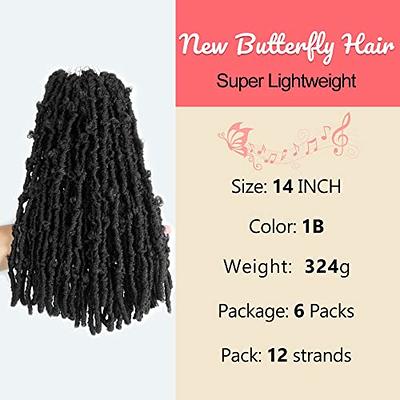 6 Pack Butterfly Locs Hair 14 Inch Pre Looped Distressed Butterfly