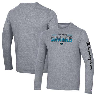 San Jose Sharks CCM Women's Vintage Time Tri-Blend Raglan Long Sleeve T- Shirt - Heathered Gray