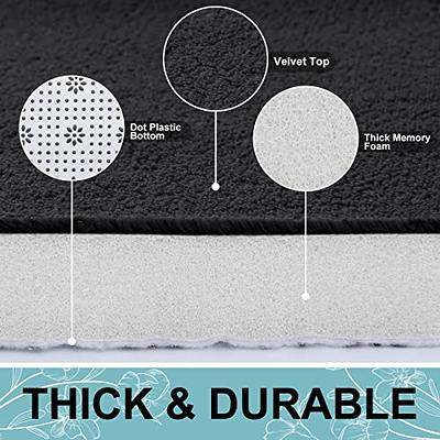  YIHOUSE Extra Thick Memory Foam Bath Mat, 16 X 24 Dark Grey  Ultra Soft Bath Mats for Bathroom Non Slip Super Absorbent Bathroom Rugs  Machine Washable Solid Bath Rug for Bathroom