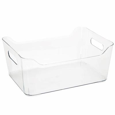 mDesign Clarity Plastic Stacking Closet Storage Organizer Bin with Drawer,  Clear - 8 x 6 x 4, 8 Pack