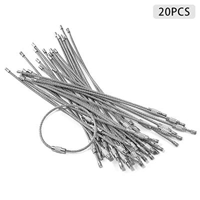  NORACLAN 30 Pack Wire Keychain Cable 8 Inch Stainless