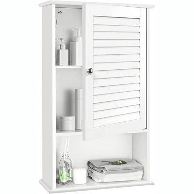 Treocho Bathroom Wall Cabinet, Medicine Cabinet with Door and Open