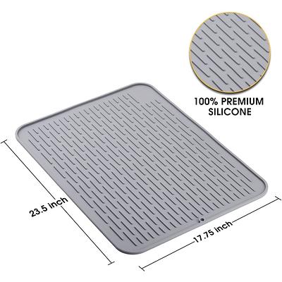 Silicone Large Dish Drying Mat For Kitchen Counter, Dish Drying