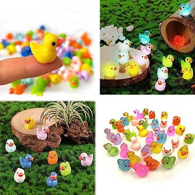 100 Pcs Mini Ducks Luminous Tiny Ducks Miniature Resin Duck Glow in The  Dark Ornament for Dollhouse Garden Decoration DIY Craft Micro Landscape