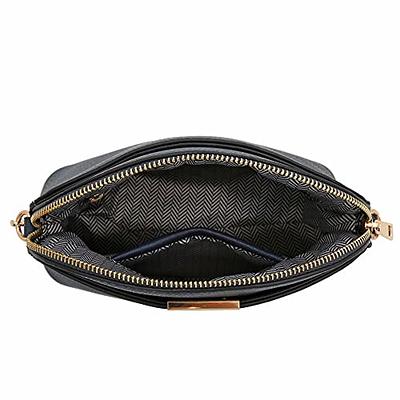 FashionPuzzle Saffiano Small Dome Crossbody bag with Chain Strap (Black):  Handbags