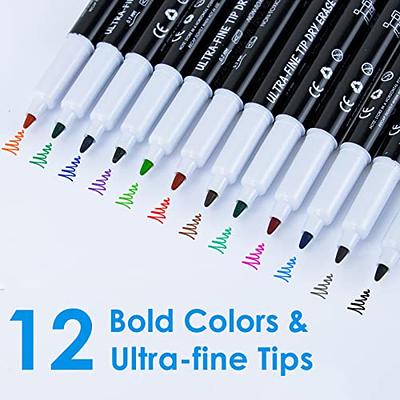 maxtek Wet Erase Markers Ultra Fine Tip, Assorted Colors, Low Odor, Smudge  Free Semi-permanent Markers for Laminated Calendars, Glass, Window, Acrylic