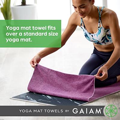 Gaiam Yoga Mat Towel Microfiber Mat-Sized Yoga Towel for Hot Yoga