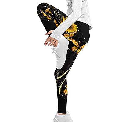 Uourmeti Butterfly Sunflower Uniform Pants for Girls Capri Active