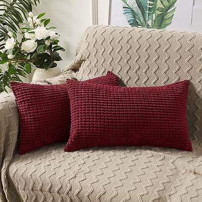 1pc Red Fuzzy Decorative Throw Pillow Case, Fiber Soft Cushion Cover For  Living Room, Home Decor