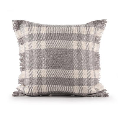 Mainstays Woven Stripe Decorative Pillow, 18 x 18, Gray, 1 per Pack