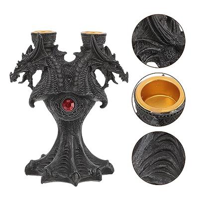  SUMMIT COLLECTION Fantasy Double Dragons Orb Guardian Stone  Dragon Protectors Tabletop Wine Holder Pillar Candle Holder : Home & Kitchen