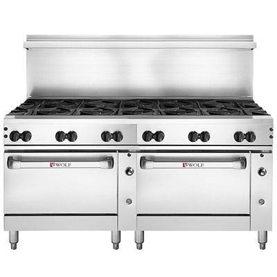 Cooking Performance Group S60-G24-N Natural Gas 6 Burner 60 Range with 24  Griddle and 2 Standard Ovens - 280,000 BTU