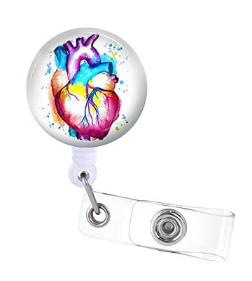 Plifal Badge Reel Holder Retractable with ID Clip for Nurse Name Tag Card  EKG Tech Nursing Doctor Medical Work Office Alligator Clip(Drop The Beat)