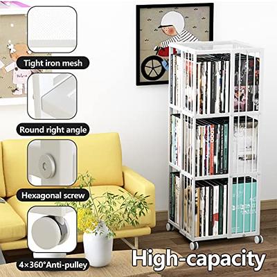 Huhote Rotating Bookcase White 4 Tiers Metal Bookshelf 360°Cubic Large  Capacity for Small Space with Storage and Creative Multi-Layer Shelves,Magazine&Books  for Bedroom Living Room Study and Office - Yahoo Shopping