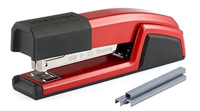 Spring-Powered Handheld Compact Stapler, 15 Sheets, Assorted Colors