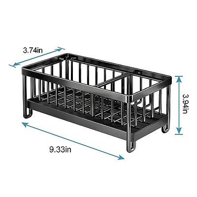 Sponge Holder for Kitchen Sink, Sink Caddy, Rustproof 304 Stainless Steel  Dish Sponge Organizer with Divider, Sponge Holder for Kitchen Sink Counter