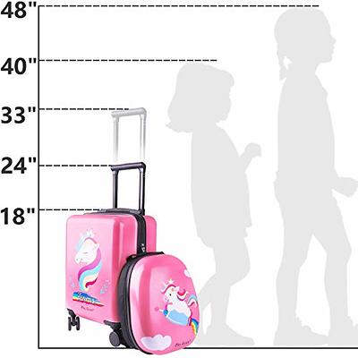 iPlay, iLearn Unicorn Kids Luggage, Girls Carry on Suitcase W/ 4