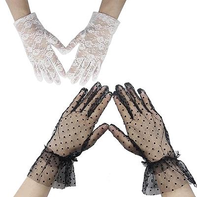 Womens Long Black Lace Gloves