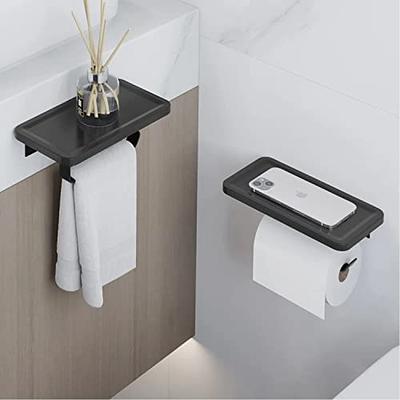 Toilet Paper Holder With Shelf, Matte Black Sus 304 Stainless