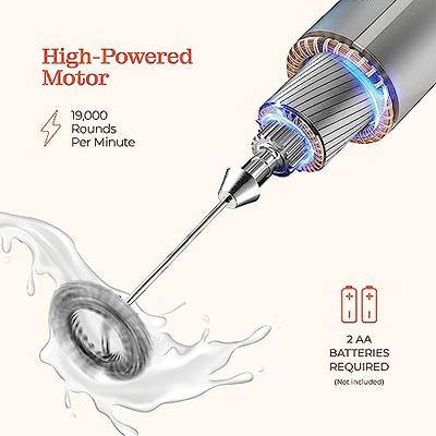 2PCS Battery Operated Handheld Milk Frother for Coffee, Latte, Cappuccino,  Hot Chocolate, Durable Mini Whisk with Stainless Steel Stand Included 