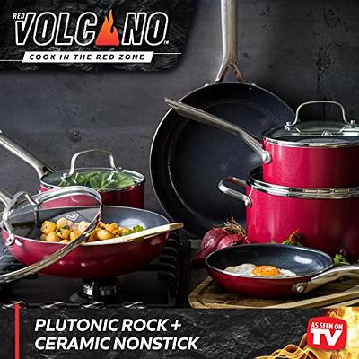 Red Volcano 10-pc. Textured Ceramic Nonstick Cookware Set