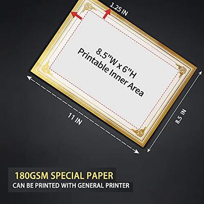 Best Paper Greetings 48 Sheets Blue Certificate of Completion Award Paper  with Gold Foil Stickers Seals for Graduation Diploma, 8.5 x 11 In