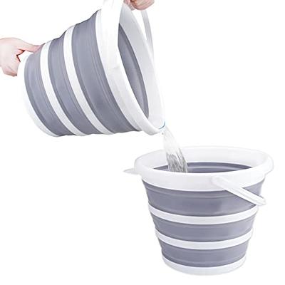 Collapsible Bucket with 1.32 Gallon (5L), Small Plastic Bucket for Sand or  Beach, Portable Water Bucket for Cleaning, Fishing Water Pail