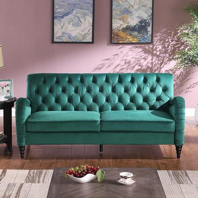 70 Tufted Back Sofa, Multiple Cushions, Cushion Back, Sloped Arm Sofa -  Yahoo Shopping