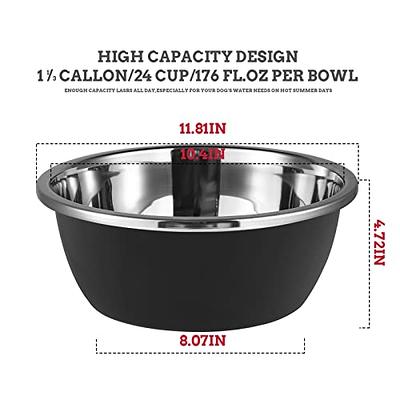 Stainless Steel Large Dog Bowl, 176oz High Capacity Dog Food Bowls for Large  Dogs (2 Pack) 