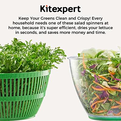 Kitexpert Salad Spinner Large 5.28 Qt, Manual Lettuce Spinner for