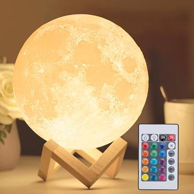 LOGROTATE Moon Lamp, 16 Colors LED Night Light for Kids 3D Printing Moon  Light with Stand & Remote/Touch Control & Timing, Moon Light Lamp for Kids