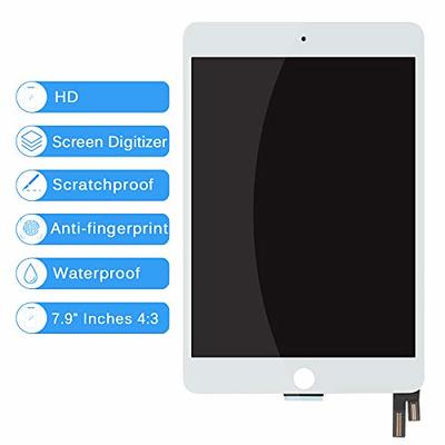 for iPad Mini 4 LCD Display Matrix Touch Glass Screen Digitizer Assembly  7.9 for iPad Mini 4 Mini4 A1538 A1550 Screen Replacement Kits with Free  Tools +Screen Protector,Without Home Button (White) 