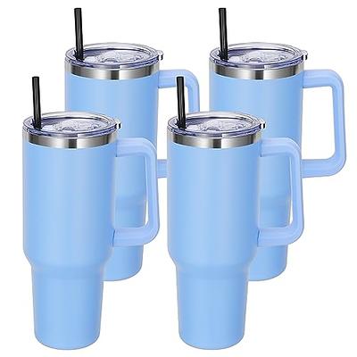 40 oz Tumbler With Handle and Straw Lid for Water,Double Wall Vacuum Sealed  Stainless Steel Insulated Tumblers Mug Dark Blue 