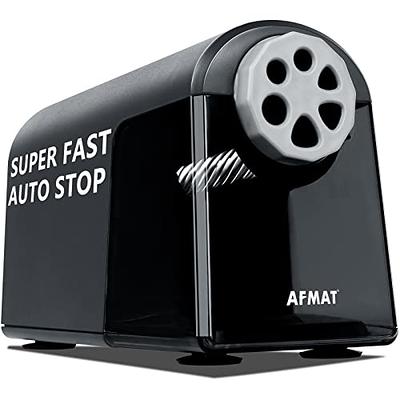 AFMAT Electric Pencil Sharpener for Colored Pencils, Auto Stop, Super Sharp  