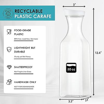 Plastic Carafe With Lids, Clear Juice Plastic Carafe Pitcher White
