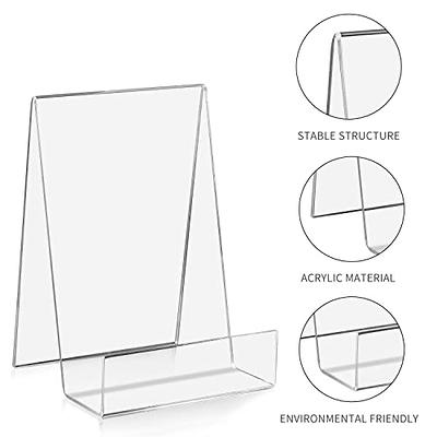 ZOEY Acrylic Book Stand with Ledge Clear Display Easels Plate - 5
