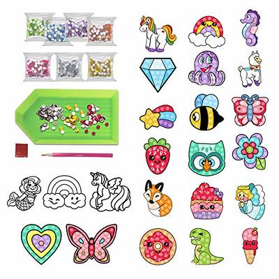 JOYIN Kids Diamond Art, Diamond Painting Kit with 18 Magical Stickers 3  Suncatchers 2 Keychains, Diamond Art for Kids, DIY Paint Arts Supplies,  Craft