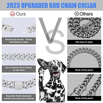 Silver Cuban Link Dog Chain Collar